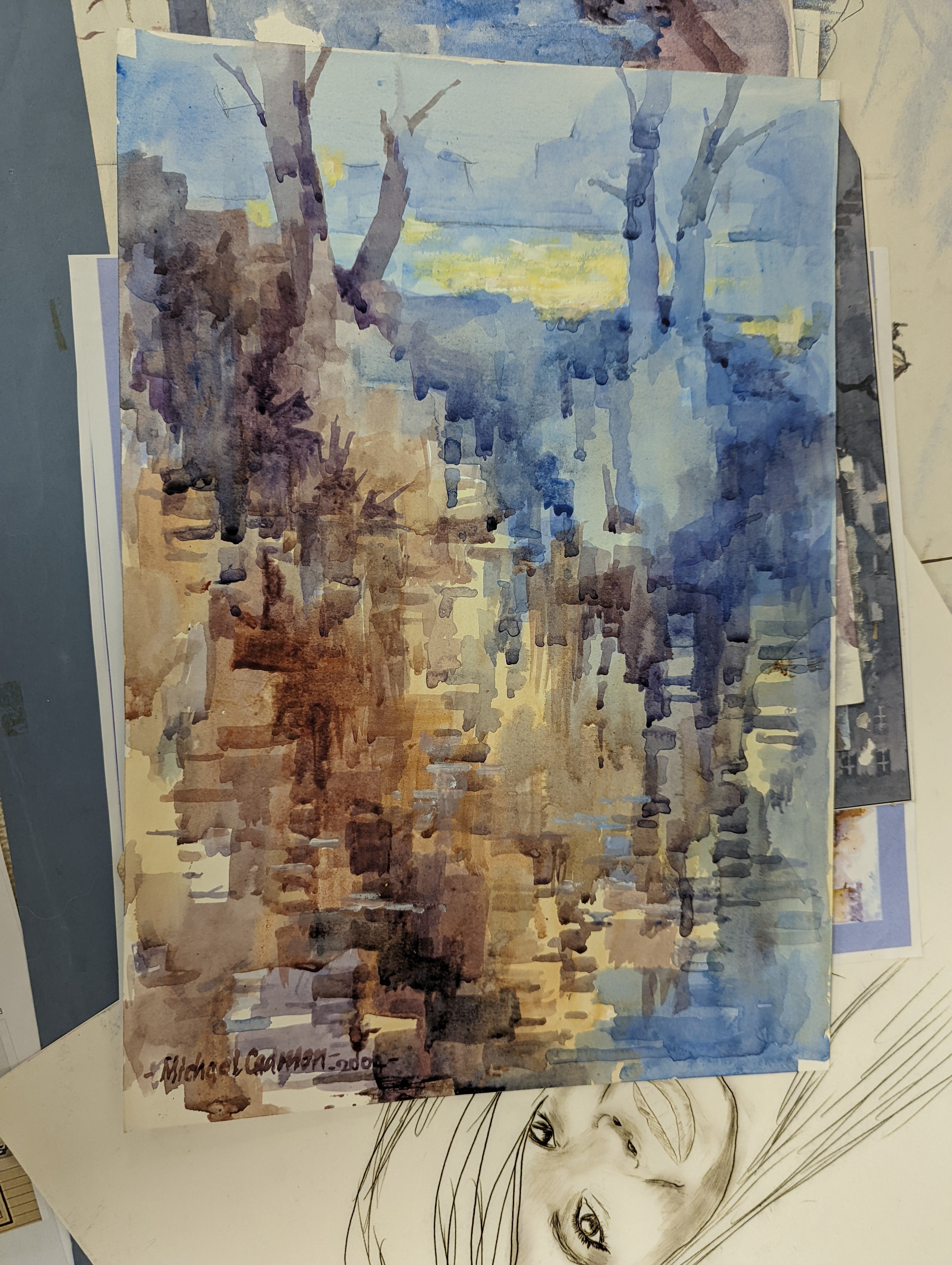 Michael Cadman (1920-2010), a group of assorted watercolours, mostly topographical scenes c.1995 to 2003, largest 46 x 61cm, one framed, the others unframed